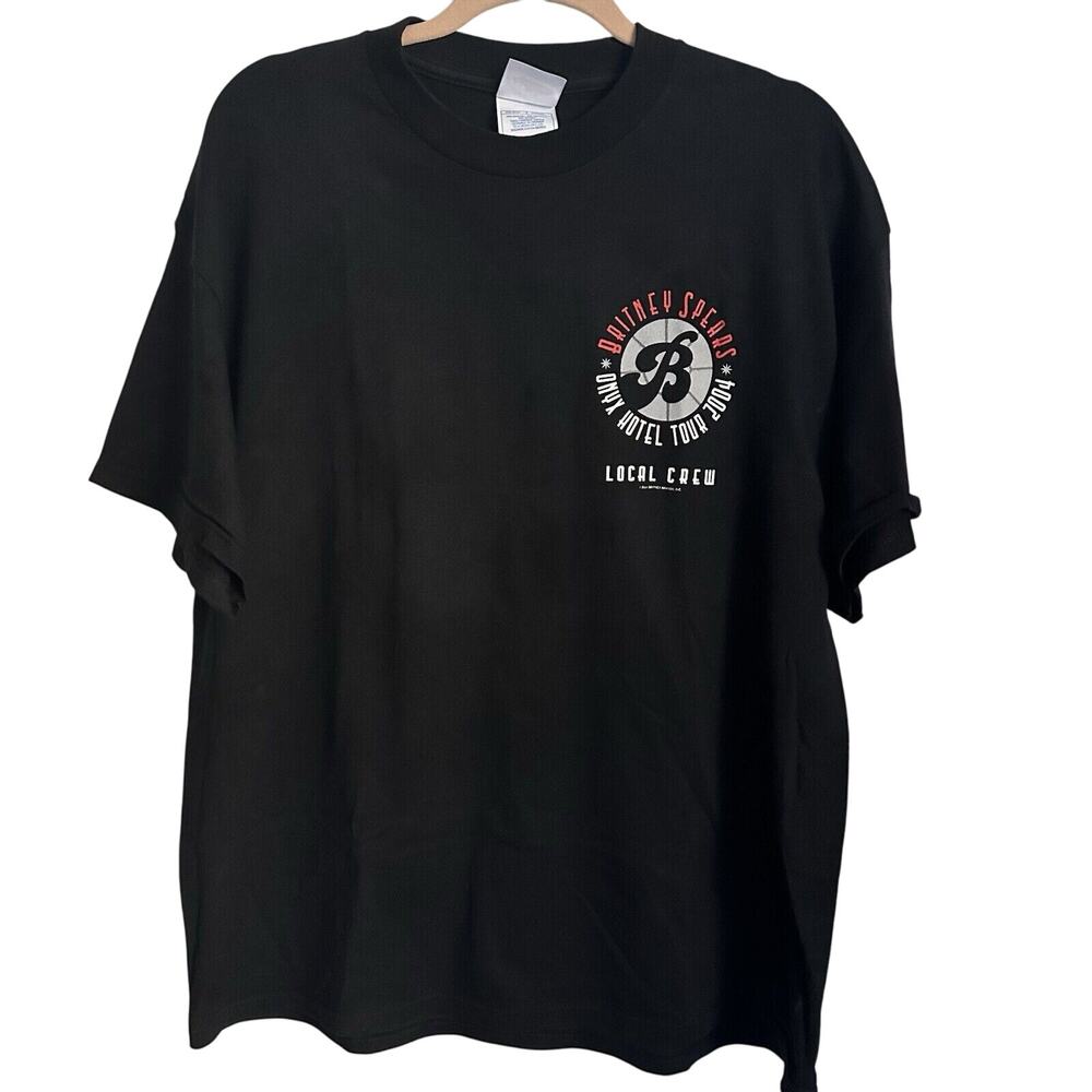 Vintage Britney Spears Onyx Hotel Tour 2004 Local Crew Black T Shirt size XL